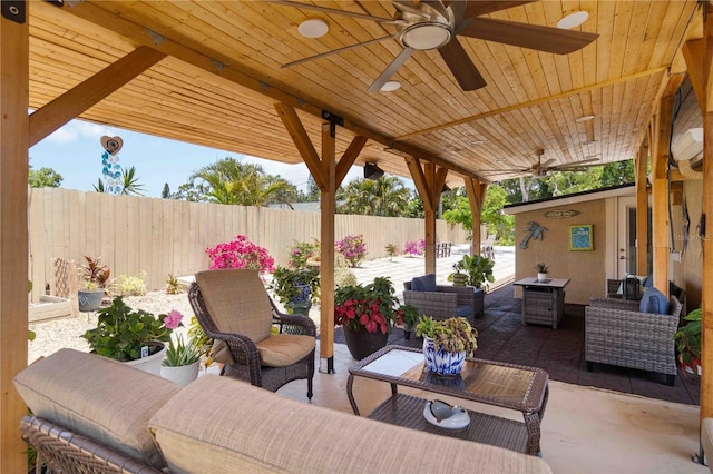 1212 Princeton Ave, Bradenton, FL 34207 - view of patio / terrace featuring ceiling fan and outdoor lounge area