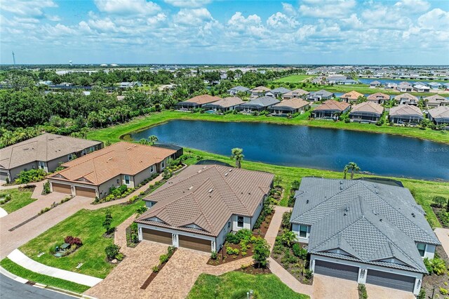 3027 Formia Ct, Lakewood Ranch, FL 34211 - aerial view of residential area with a nearby body of water