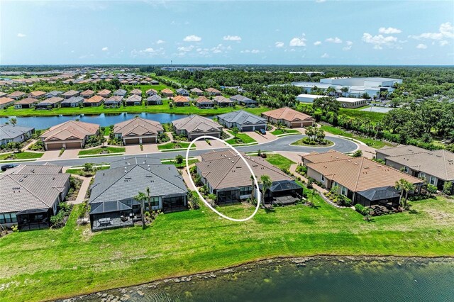 3027 Formia Ct, Lakewood Ranch, FL 34211 - aerial view of residential area with a large body of water