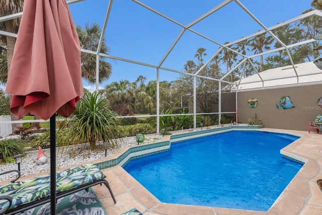 outdoor pool with a patio