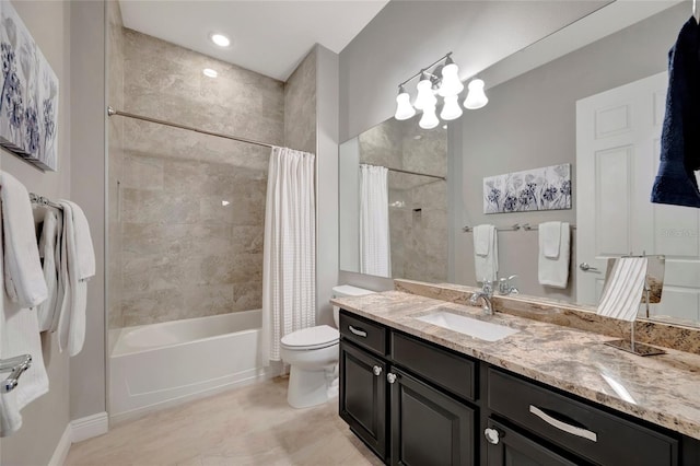 23233 Banbury Way Unit 302, Venice, FL 34293 - full bathroom with shower / tub combo, vanity, toilet, and baseboards