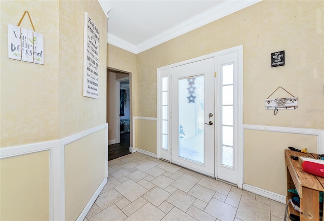 230 Fareham Dr, Venice, FL 34293 - entrance foyer featuring ornamental molding, plenty of natural light, and baseboards