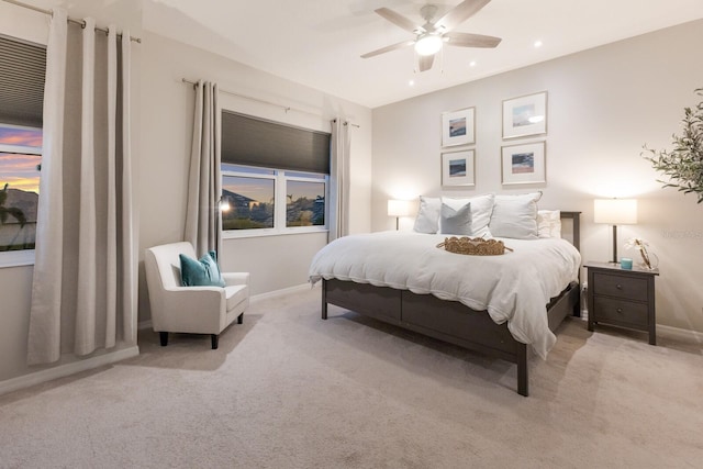 5718 Title Row Dr, Bradenton, FL 34210 - carpeted bedroom featuring recessed lighting and a ceiling fan