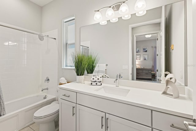 5718 Title Row Dr, Bradenton, FL 34210 - ensuite bathroom with vanity, shower / bath combo with shower curtain, and tile patterned flooring
