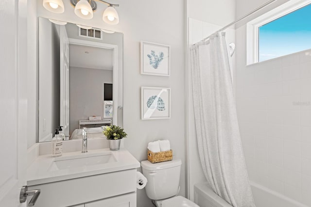 5718 Title Row Dr, Bradenton, FL 34210 - bathroom with vanity and shower / tub combo with curtain
