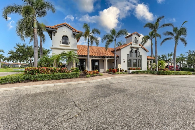 5718 Title Row Dr, Bradenton, FL 34210 - view of front of property featuring a tile roof and stucco siding