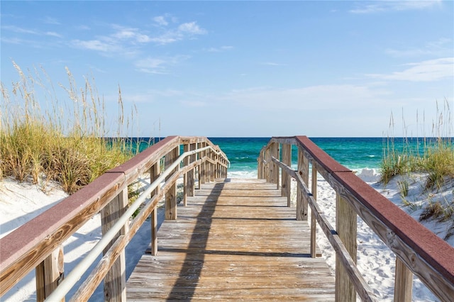5718 Title Row Dr, Bradenton, FL 34210 - dock area with view of water and beach