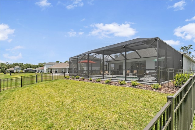4406 Rustling Pines Ter, Parrish, FL 34219 - view of yard with glass enclosure and a patio area