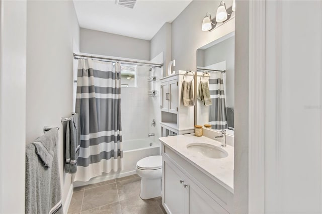 4406 Rustling Pines Ter, Parrish, FL 34219 - bathroom with vanity, shower / bath combo, toilet, and tile patterned floors