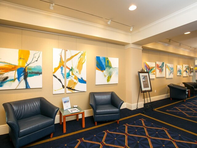 430 Pheasant Way, Sarasota, FL 34236 - community lobby with ornamental molding and recessed lighting