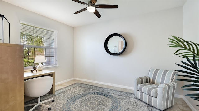 7379 47th Avenue Cir E, Bradenton, FL 34203 - office space featuring ceiling fan and baseboards