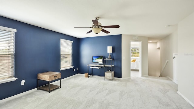 7379 47th Avenue Cir E, Bradenton, FL 34203 - carpeted office space with a ceiling fan and baseboards