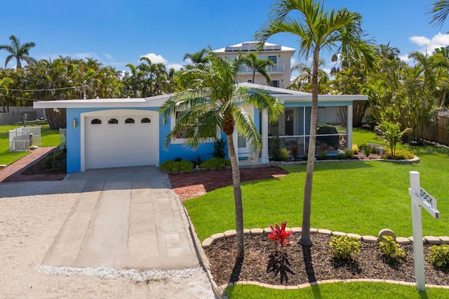 view of front facade featuring concrete driveway and an attached garage