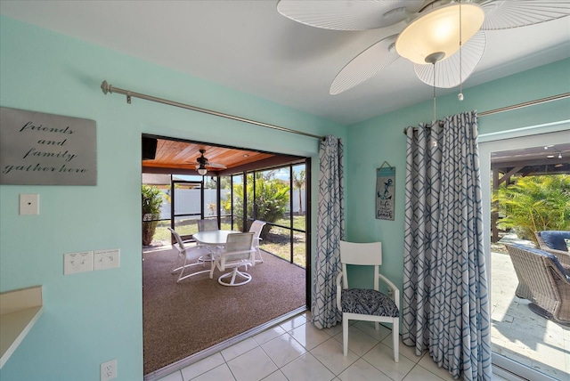 9089 Berendo Ave, Englewood, FL 34224 - dining space featuring ceiling fan and tile patterned flooring
