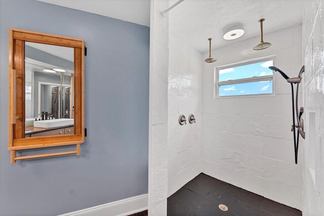 919 Palm View Way, Sarasota, FL 34240 - full bathroom with a tile shower and a sink