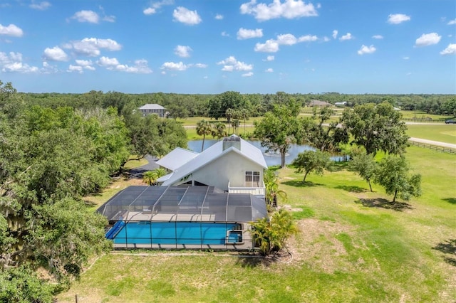 919 Palm View Way, Sarasota, FL 34240 - view of subject property with a pool area and a tree filled landscape