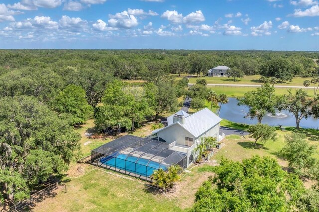 919 Palm View Way, Sarasota, FL 34240 - aerial view of property and surrounding area featuring a heavily wooded area and a large body of water