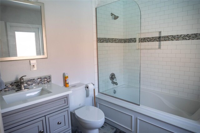 1004 65th Ave W, Bradenton, FL 34207 - bathroom featuring vanity, tasteful backsplash, and  shower combination
