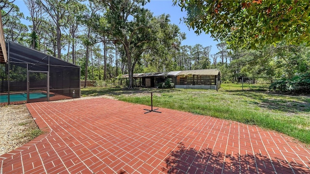 6990 Richardson Rd, Sarasota, FL 34240 - view of patio with glass enclosure