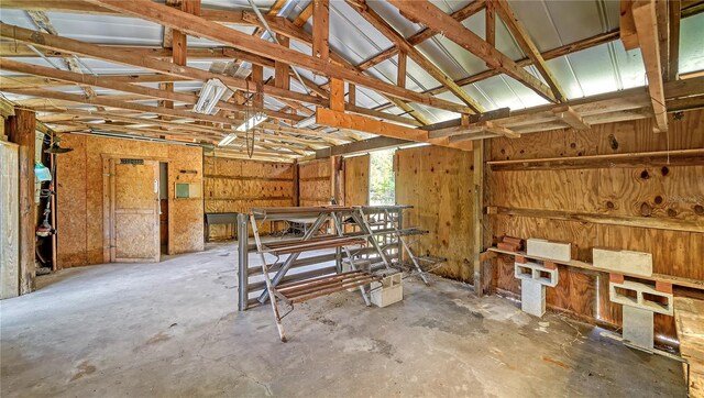 6990 Richardson Rd, Sarasota, FL 34240 - misc room featuring concrete flooring and vaulted ceiling