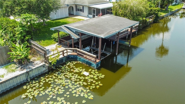 3102 SE 34th Ave, Okeechobee, FL 34974 - dock area featuring a water view and boat lift