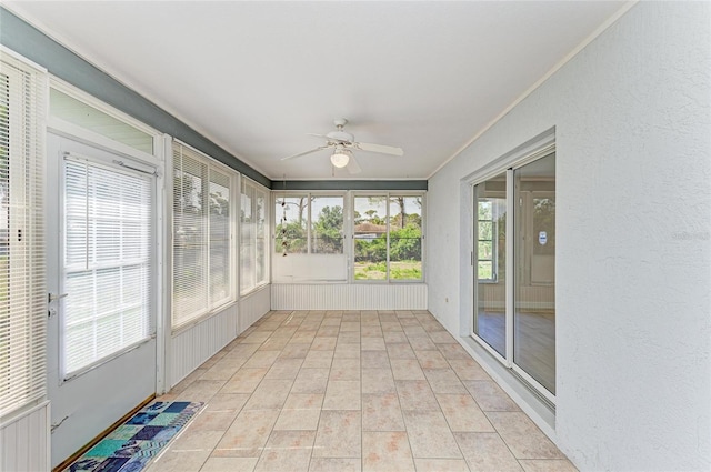 645 Liberty St, Englewood, FL 34223 - unfurnished sunroom featuring ceiling fan