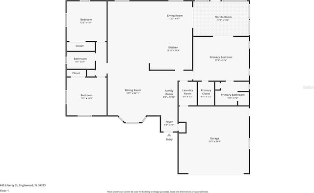 645 Liberty St, Englewood, FL 34223 - floor plan / room layout