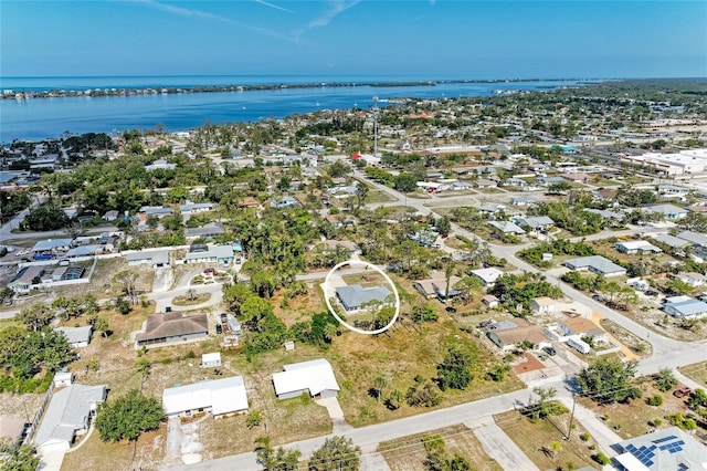 645 Liberty St, Englewood, FL 34223 - aerial view of property and surrounding area with a large body of water and nearby suburban area