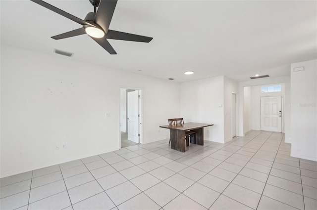 4503 Lindever Ln, Palmetto, FL 34221 - empty room with a ceiling fan, recessed lighting, and light tile patterned floors