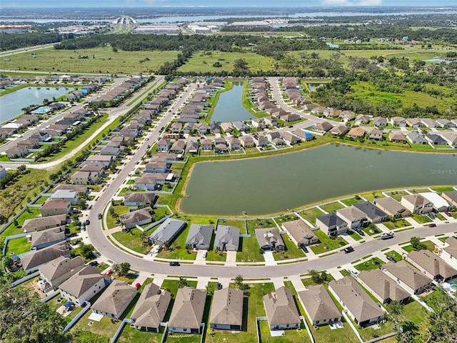 4503 Lindever Ln, Palmetto, FL 34221 - aerial overview of property's location with a large body of water and nearby suburban area