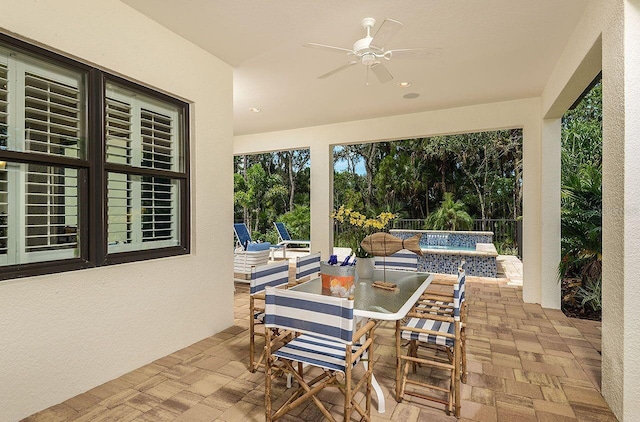 21225 Wacissa Dr, Venice, FL 34293 - view of patio with a ceiling fan and outdoor dining space