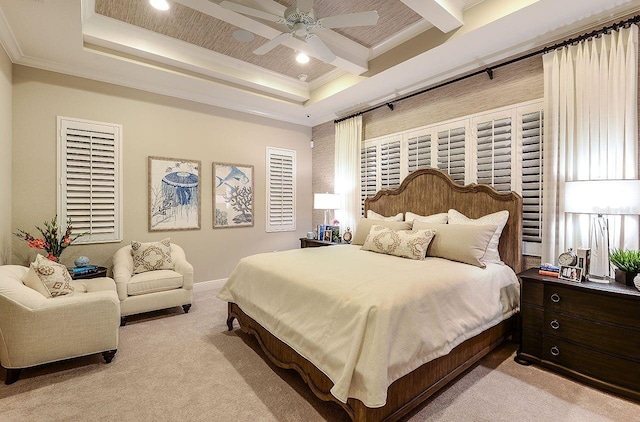 21225 Wacissa Dr, Venice, FL 34293 - bedroom with ornamental molding, light colored carpet, a raised ceiling, recessed lighting, and baseboards