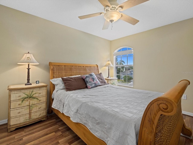 8222 Haven Harbour Way, Bradenton, FL 34212 - bedroom with wood finished floors, baseboards, and ceiling fan