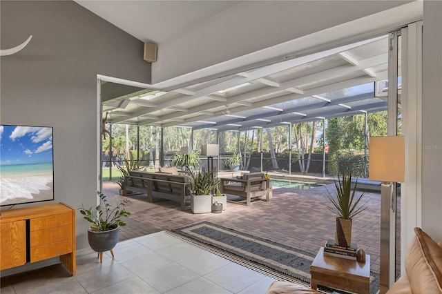 4505 Camino Real, Sarasota, FL 34231 - common area featuring beam ceiling