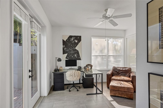 4505 Camino Real, Sarasota, FL 34231 - office space featuring ceiling fan and french doors