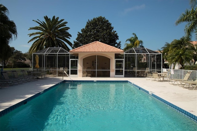 9630 Club S Cir Unit 6303, Sarasota, FL 34238 - community pool featuring a patio and a lanai
