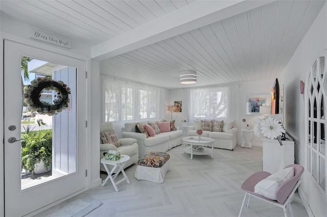 643 Calle Del Otono, Sarasota, FL 34242 - sunroom / solarium with beamed ceiling