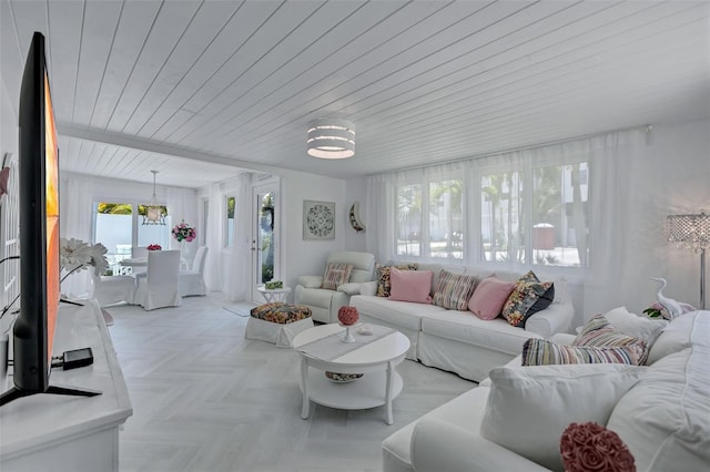 643 Calle Del Otono, Sarasota, FL 34242 - living room with wood ceiling