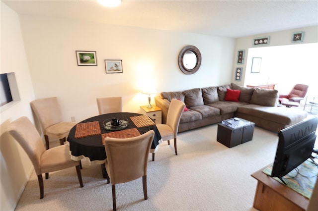 living room with carpet flooring
