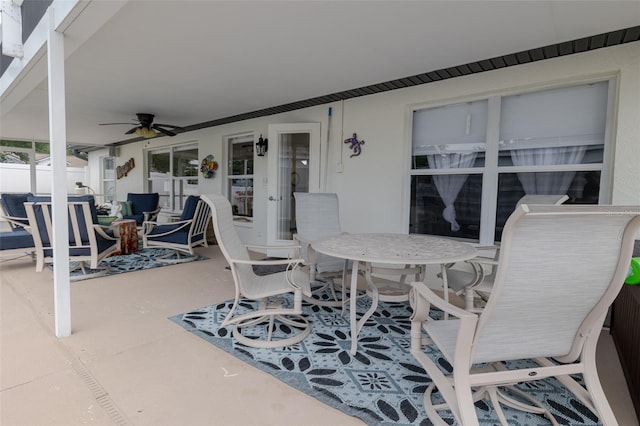 11021 4th Ave E, Bradenton, FL 34212 - view of patio with outdoor dining area and a ceiling fan