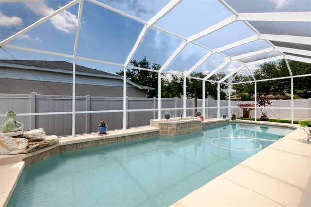 11021 4th Ave E, Bradenton, FL 34212 - view of pool featuring a fenced backyard and glass enclosure