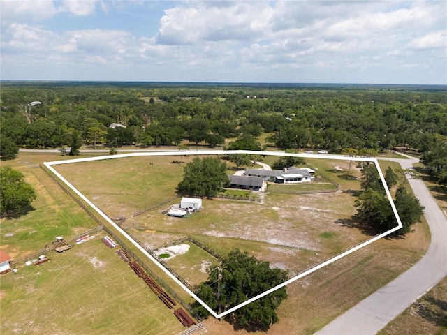 3810 Hidden River Rd, Sarasota, FL 34240 - aerial view of property and surrounding area featuring a heavily wooded area and property boundaries highlighted