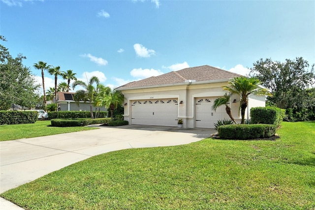12358 Lavender Loop, Bradenton, FL 34212 - view of front of property featuring stucco siding, concrete driveway, a front lawn, and a garage