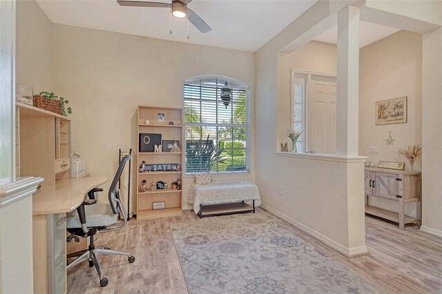 12358 Lavender Loop, Bradenton, FL 34212 - office featuring wood finished floors, a ceiling fan, and baseboards