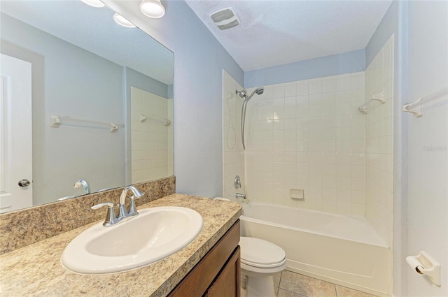 1721 Palm Warbler Ln, Ruskin, FL 33570 - full bath with vanity, toilet, bathtub / shower combination, and tile patterned floors