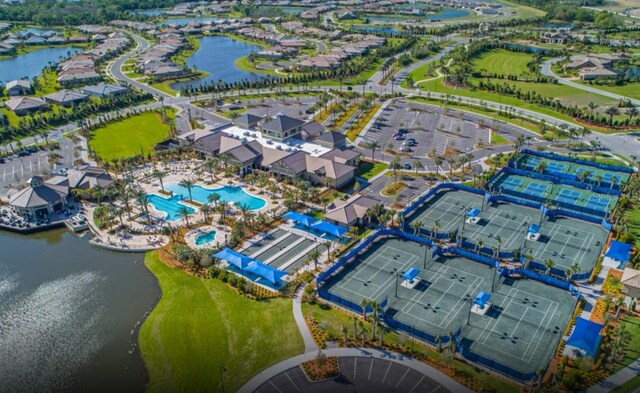 7327 Summerland Cv, Bradenton, FL 34202 - drone / aerial view of a large body of water and a pool area