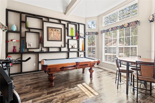 2306 63rd St W Unit 40, Bradenton, FL 34209 - rec room with wood finished floors, billiards, and baseboards
