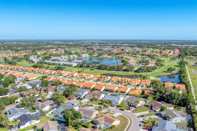 4585 Dover Street Cir E, Bradenton, FL 34203 - aerial overview of property's location featuring a large body of water, nearby suburban area, and a golf club