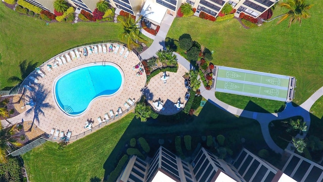 8779 Midnight Pass Rd Unit 506H, Sarasota, FL 34242 - drone / aerial view of a pool