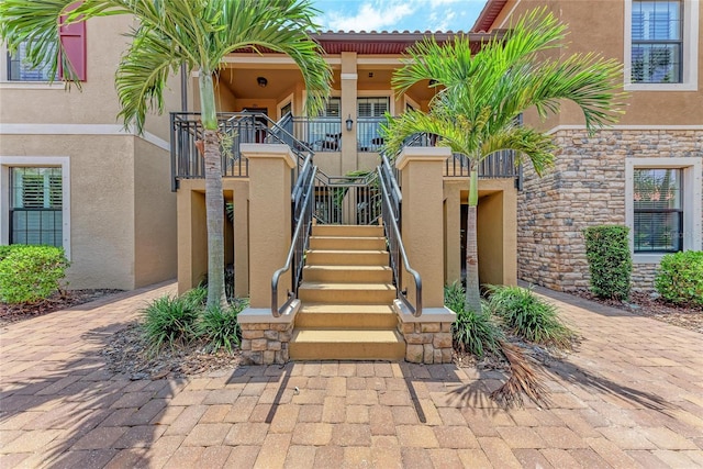 13710 Messina Loop Unit 201, Bradenton, FL 34211 - property entrance with stucco siding and stone siding